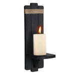 support mural décoratif bois rustique finition naturelle rustique moderne fixation murale bougie plante vase
