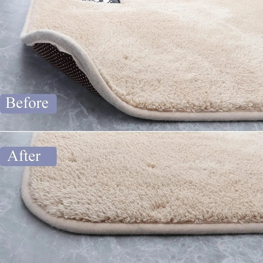 fixations antidérapantes tapis réutilisables adhésives poils longs modernes 6cmx6cm polyester nylon opaque beigeclair gris