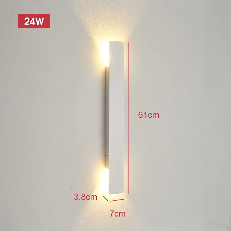 applique murale moderne extérieure led 18w 41cm noir résistante ip65 aluminium