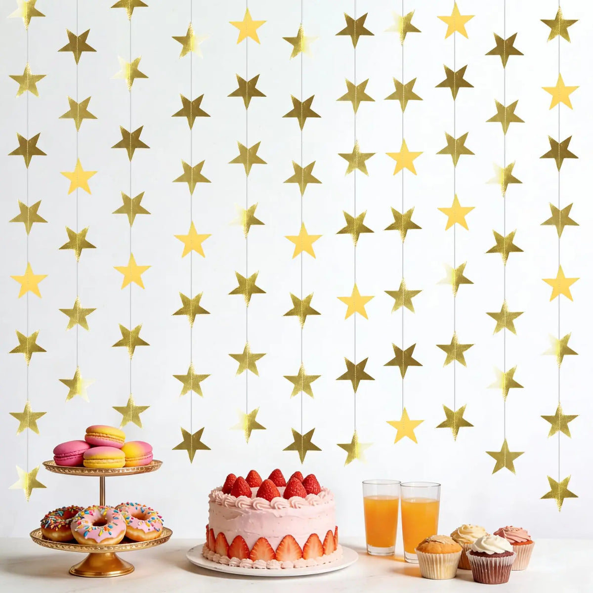 guirlandes étoiles scintillantes or noires fête anniversaire mariage décoration stars brillantes fourraine