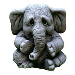 statue éléphant gris blanc décoratif jardin animalier texturé extérieur triste expressioniauxenfantin herbe vigne