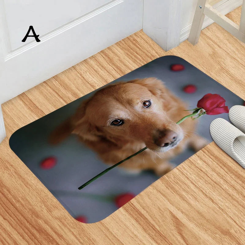 tapis sol moderne motif chien mignon maison cuisine salon salle bain intérieur