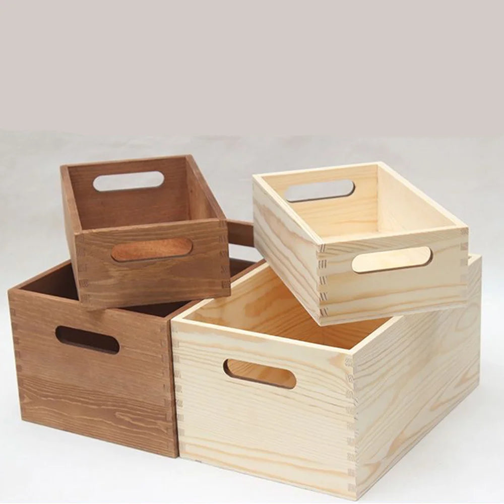 boîte rangement bois naturel minimaliste poignées intégrées rangement divers cuisine