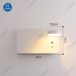 lampe murale moderne noire blanche tablette prise électrique câble charge contrôle