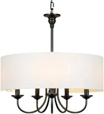 lustre bronze blanc texture tissée classique éclairage intérieur salon salle manger