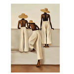 tableau moderne minimaliste abstrait femmes noires beige marron clair 20x30cm 30x40cm toile cadre bois