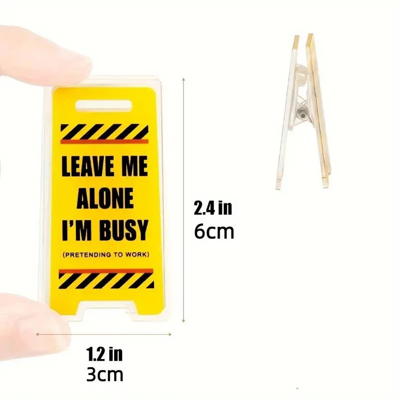 panneau decoratif signalisation routiere humour leave me alone busy age 14+ résine transparent impression