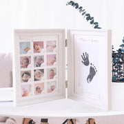 cadre photo bébé empreintes mains pieds photos croissance 12 mois bleu rose chambre enfant