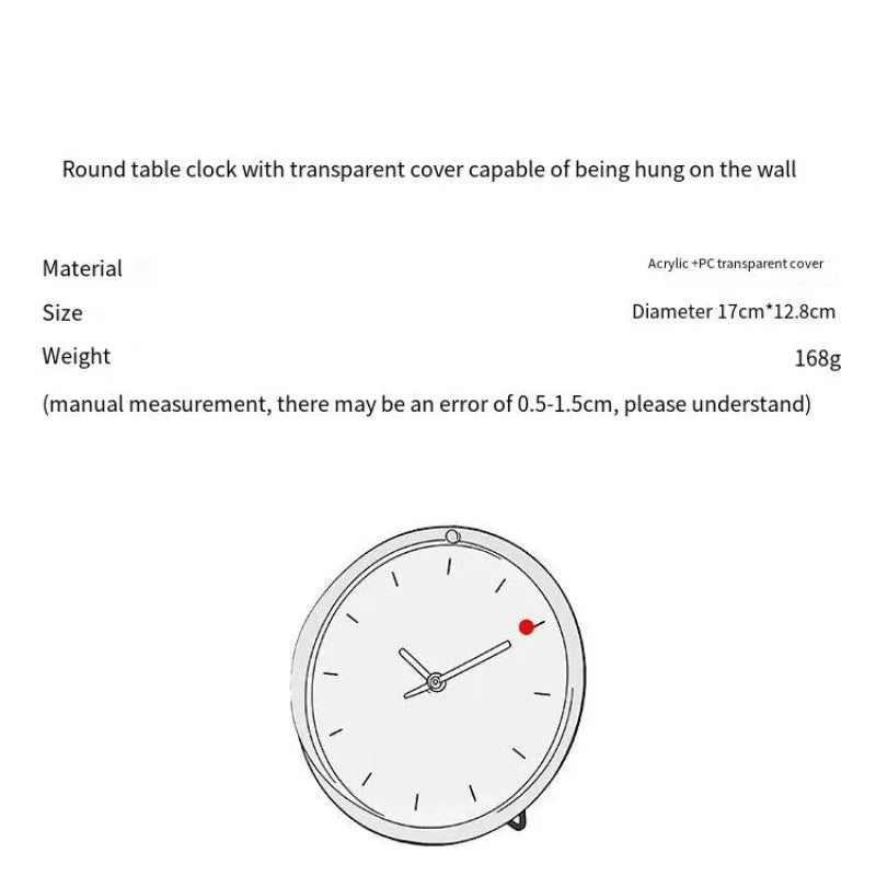 horloge murale transparente aiguilles noires pointeur rouge moderne sans bruit chambre