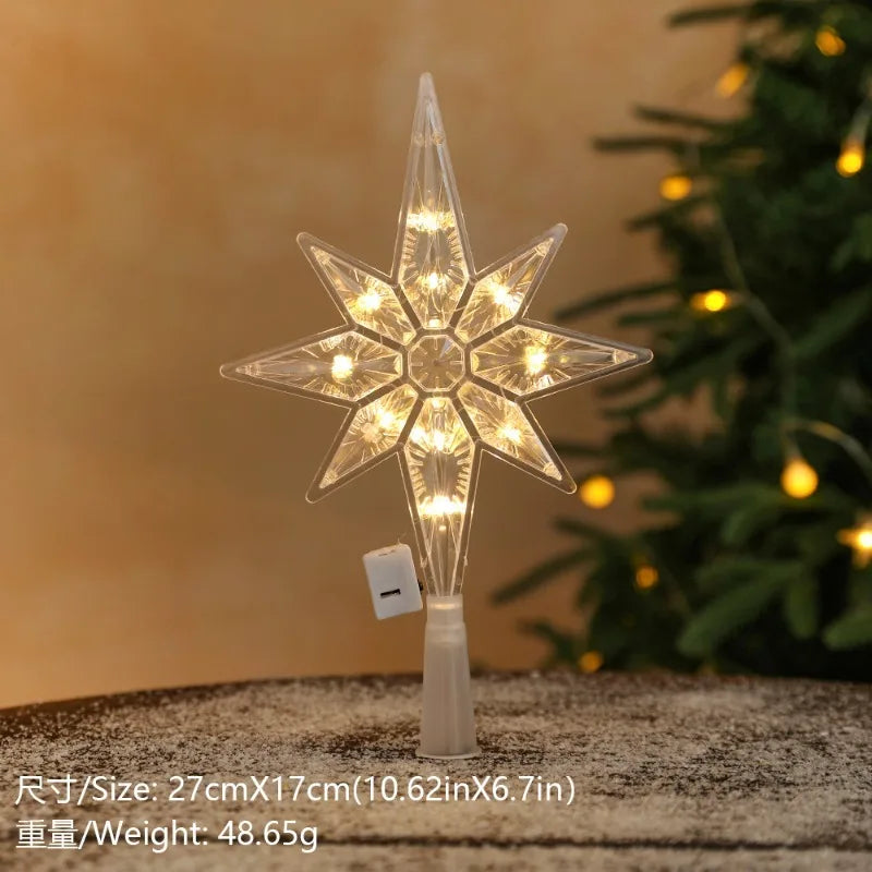 décoration noël étoile lumineuse transparente perforée classique tringle support chambre maison