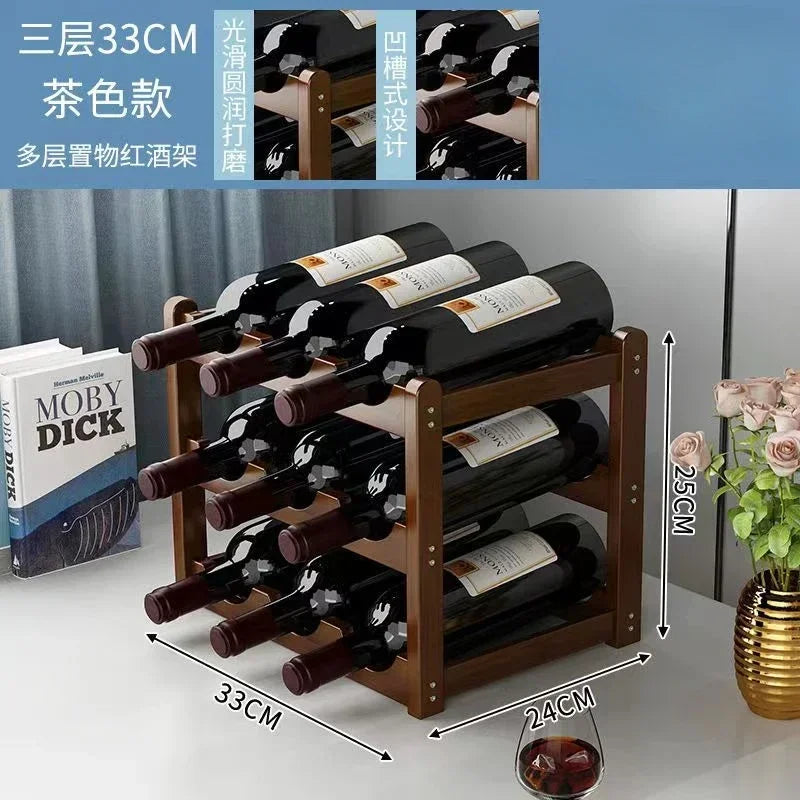 présentoir vin bois moderne marron 43x24cm étages almacenamiento bouteilles décoration maison