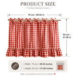 jupette oven vichy rouge blanc fermière rubans nouer écran intimité placard cache cuisinière