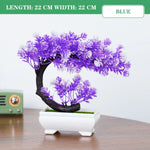 bonsaï artificiel pot blanc feuilles vertes fleurs roses intérieur extérieur exposition classique décoration maison