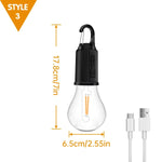 lampe camping led rechargeable usb transparente crochets modes luminość adjustable