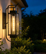 lampe murale classique transparente noir ip55 fer éclairage maison e27