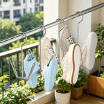 support chaussures blanc gris moderne clips suspendu salle bain entrée balcon