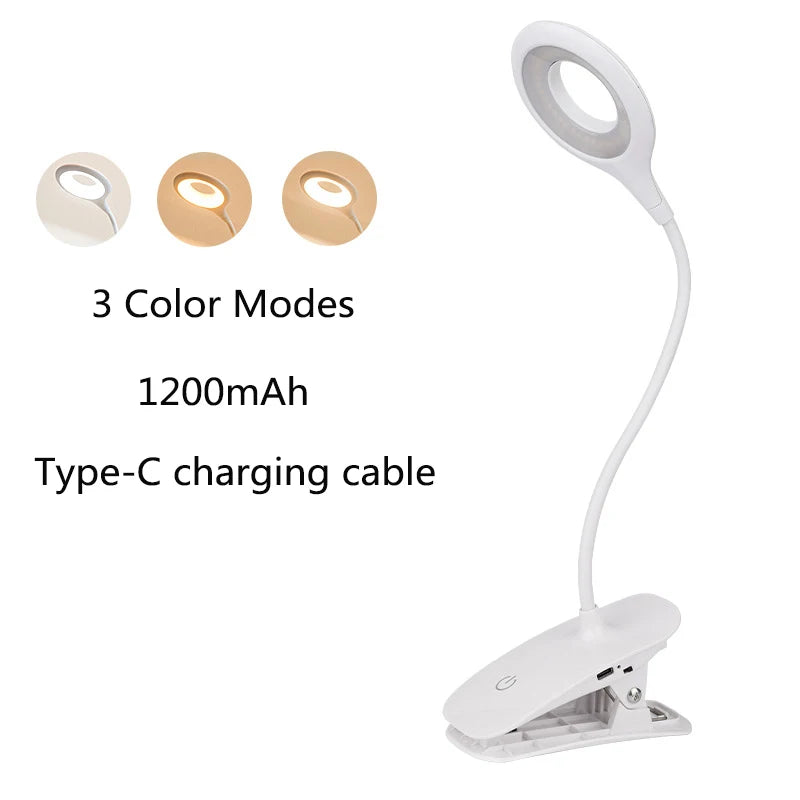 lampe moderne rechargeable pinces blanc minimaliste interrupteur tactile 5V LED adjustable