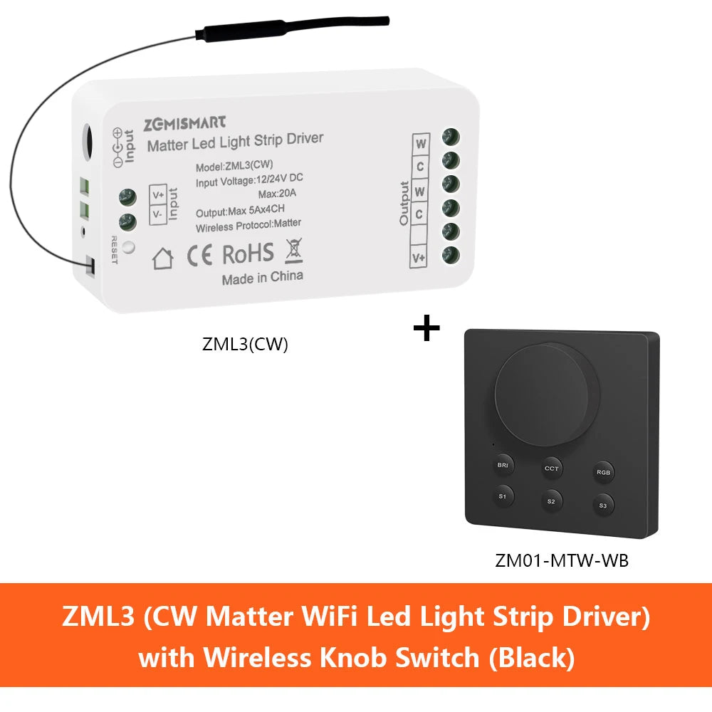 contrôleur bande led blanc moderne alexa google smartthings homekit rgb cw ww