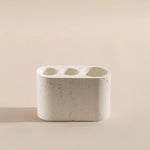 ensemble salle bain moderne blanc texturé distributeur savon gobelet support brosse dents plateau électrique