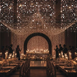 rideau paillettes argent blanc brillant decoration mariage anniversaire noel glamour