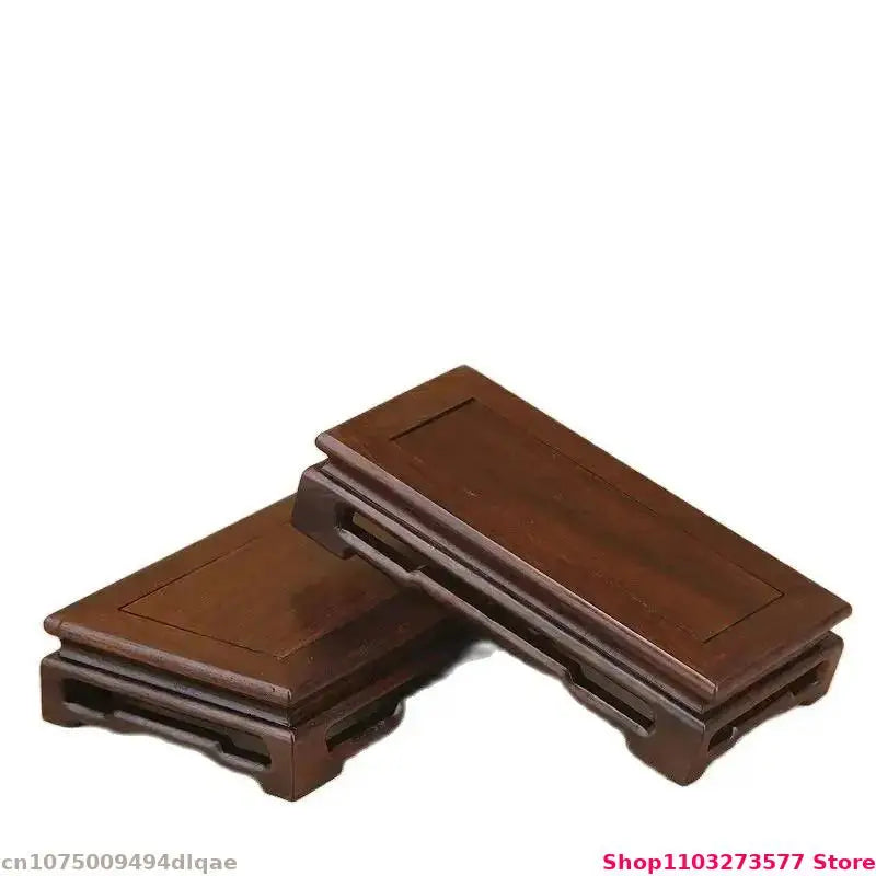 support bois naturel classique base objets decoratifs marron foncé minimaliste decoration vase poisson
