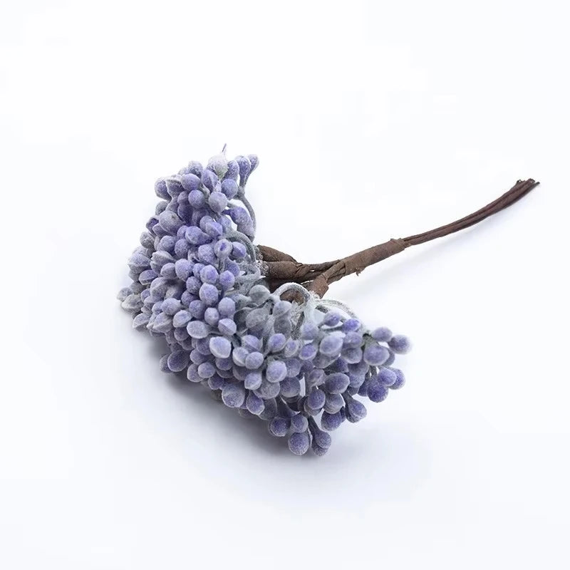 bouquets artificiels naturels vintage extérieurs branches accrochées fleurs boutons vert doré argenté rose six