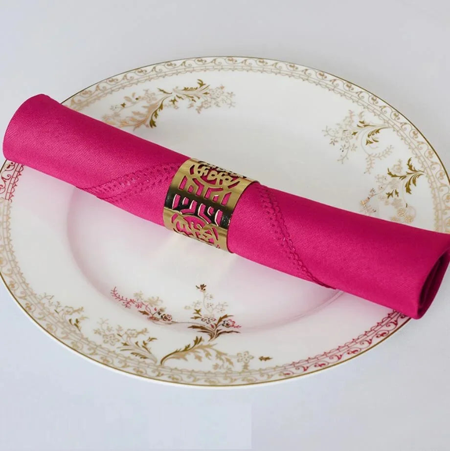 serviette table polyester unie bordure dentelle classique mariage décoration restaurant