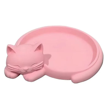 support bijoux chat forme moderne rose blanc doux mignon rangement boîte bijoux contenant bague