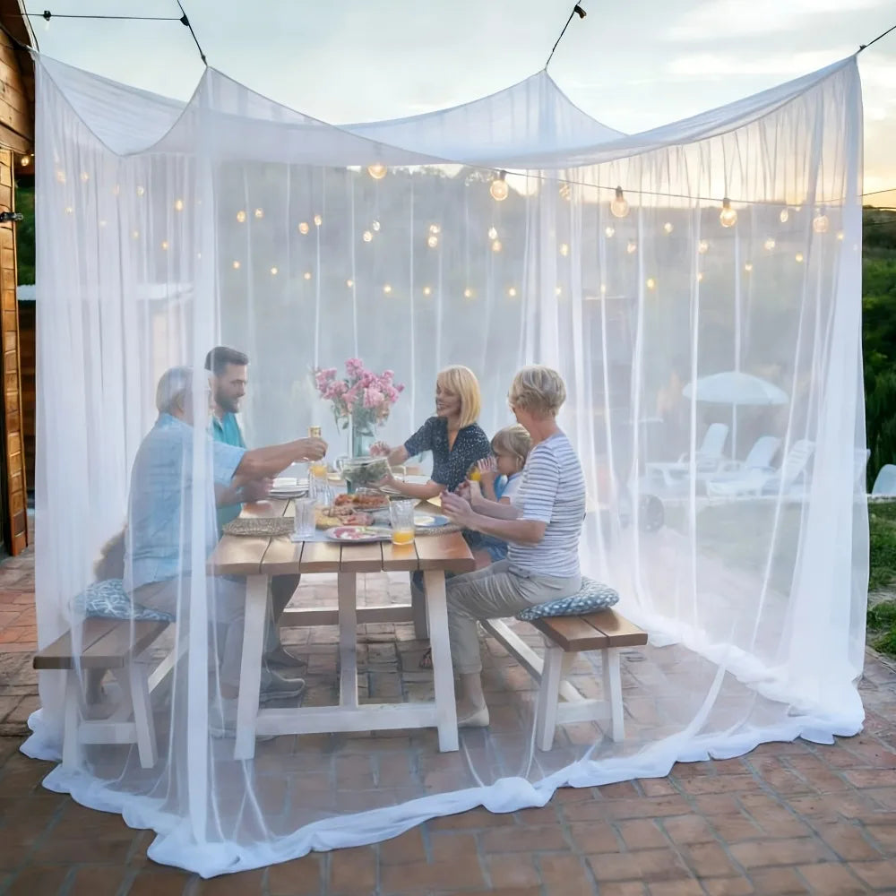 moustiquaire extérieure blanc marron tissu texturé rustique 300cm 300cm cordes