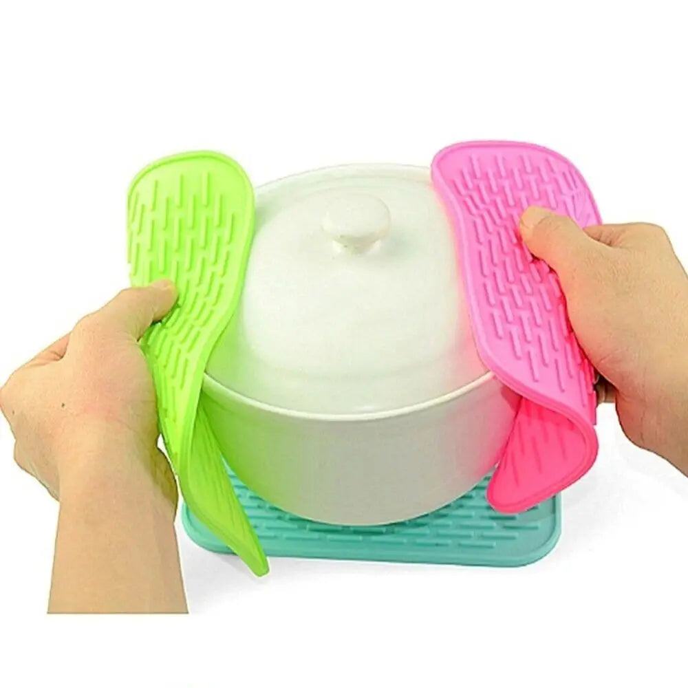 protège plat silicone moderne turquois jaune violet rose vert bleu noir texturé utilitaire cuisine