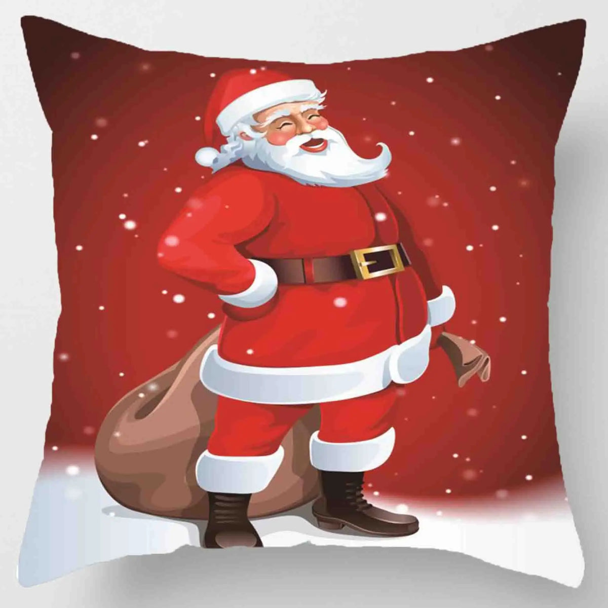 coussin noel père noel rouge blanc motif cadeaux amovible lavable