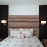 lampe murale moderne or beige tissu texture fine cordon interrupteur led 220v 110v
