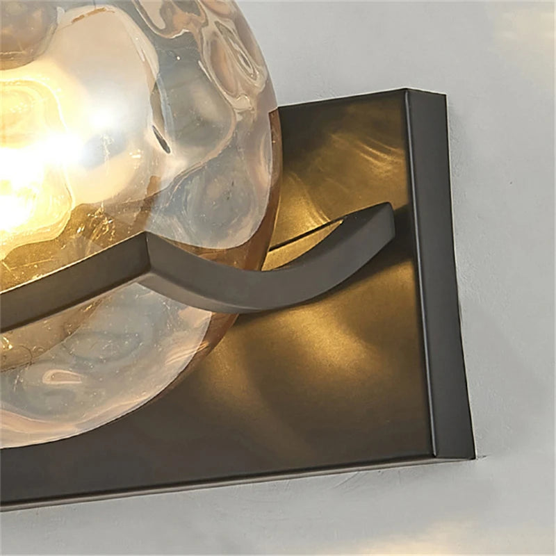 applique murale moderne verre texturé transparent éclairage led fixée mur contemporain chambre veilleuse