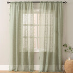 rideau dentelle floral transparent classique blanc beige vert rose polyester doux chambre salon