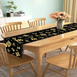 table table anniversaire 18 noir doré gâteaux cadeaux confettis moderne festive polyester