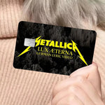 autocollants graphiques metallica cartes bancaires réutilisables waterproof noir rouge bleu