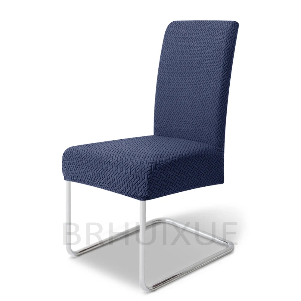 housse chaise tissu jacquard motifs géométriques gris clair moderne protection meuble détachable