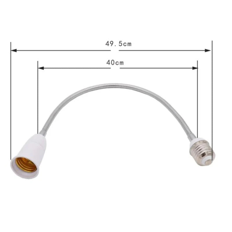 adaptateur ampoule E27 blanc flexible moderne 65mm 95mm 120mm adhésif métal certifié