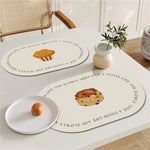 tapis table moderne beige muffins illustration vivre bien 45cm 30cm minimaliste textes