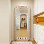 miroir moderne coloré jaune bleu rouge violet rond brillant yeillets