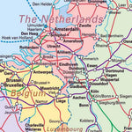 carte europe détaillée classique couleurs vives cadre doré noirintérieur décoration géographique éducative