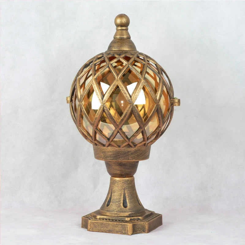 lampe table rétro noir doré géométrique vintage éclairage chambre salle manger led base sphère