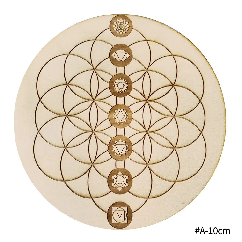 coasters bois gravures symboles géométriques naturels minimalistes table 10cm round