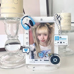 cadre photo acrylique transparent support carte kpop décor disque vinyle écouteurs coréen moderne
