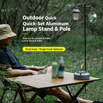 support lampe pliable camping noir double crochet rotatif moderne pratique sac rangement