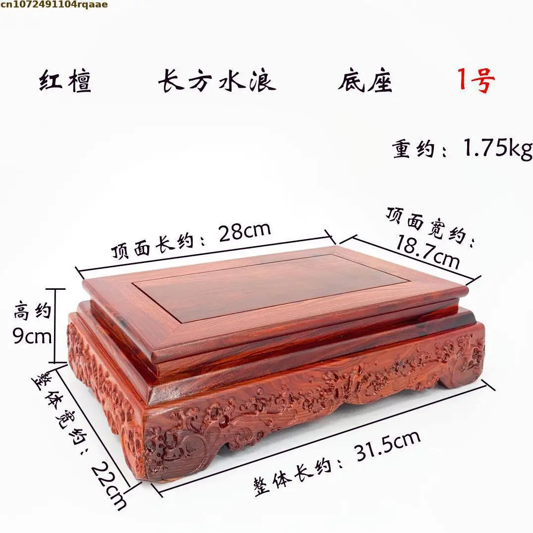 support bonsaï bois sculpté classique rouge brun figurines vases fleurs étagère japon traditionnel