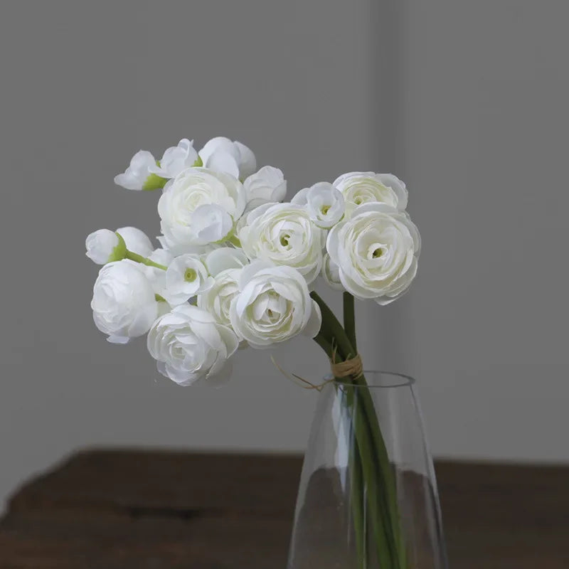 bouquet fleurs artificielles mariage couleur rose blanc orange vase goutte minimaliste decorationintérieur