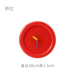 horloge murale moderne miniaiguilles couleurs jaune rouge bleu rond simple