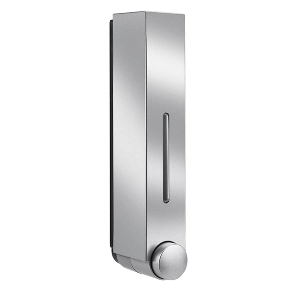 distributeur savon liquide noir blanc moderne adhésif easy install hygiène salle bain minimaliste matériaux