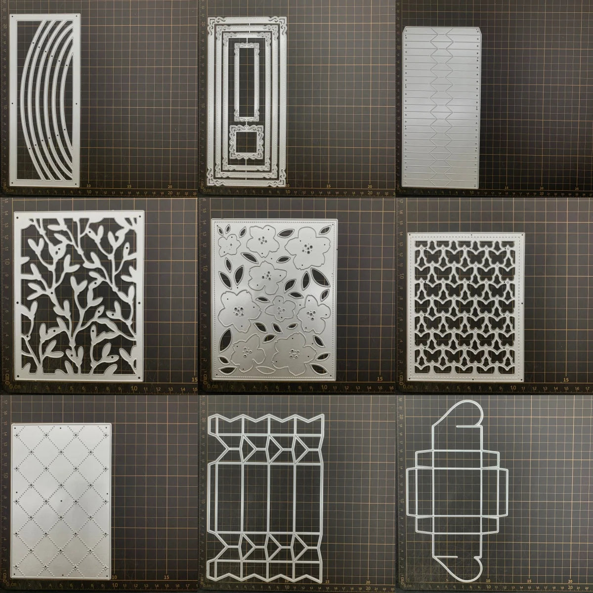 matrices découpes fleurs animaux carrés rectangles sacs arbres modernes blancs